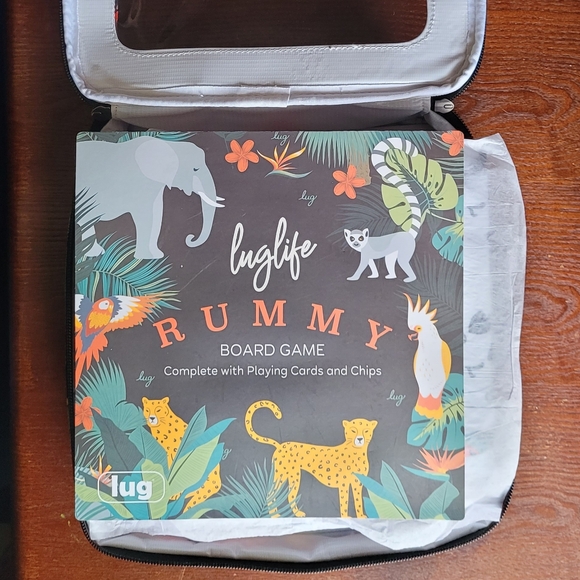 Lug Life Rummy Bag Set- Jungle Animals Retired Family Board Game Cards Chips Mat - Picture 6 of 15